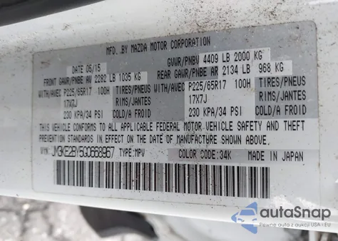 2016 Mazda Cx-5 Sport from USA, damaged, VIN JM3KE2BY5G0668967